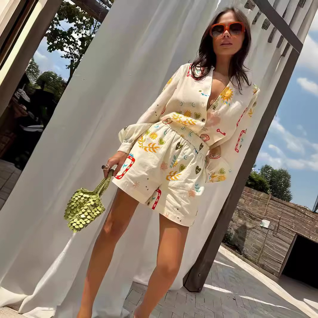 Women Casual Elastic Waist 2pc - Romper Floral Print recension och pris