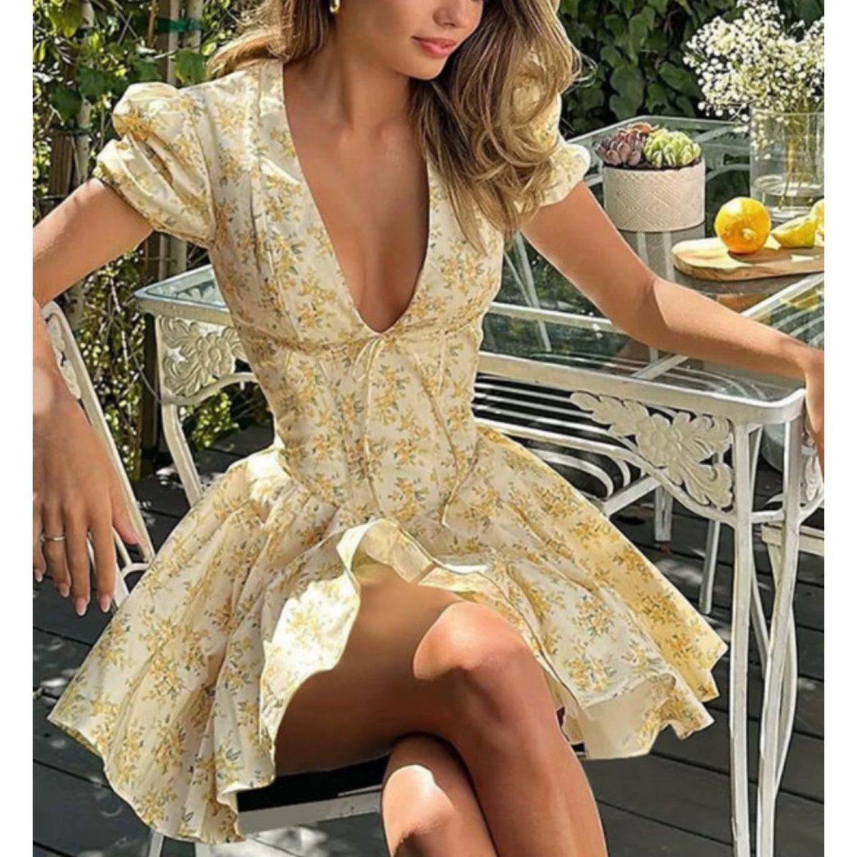 4XL French Floral Dress Plus S - Romper Floral Print recension och pris