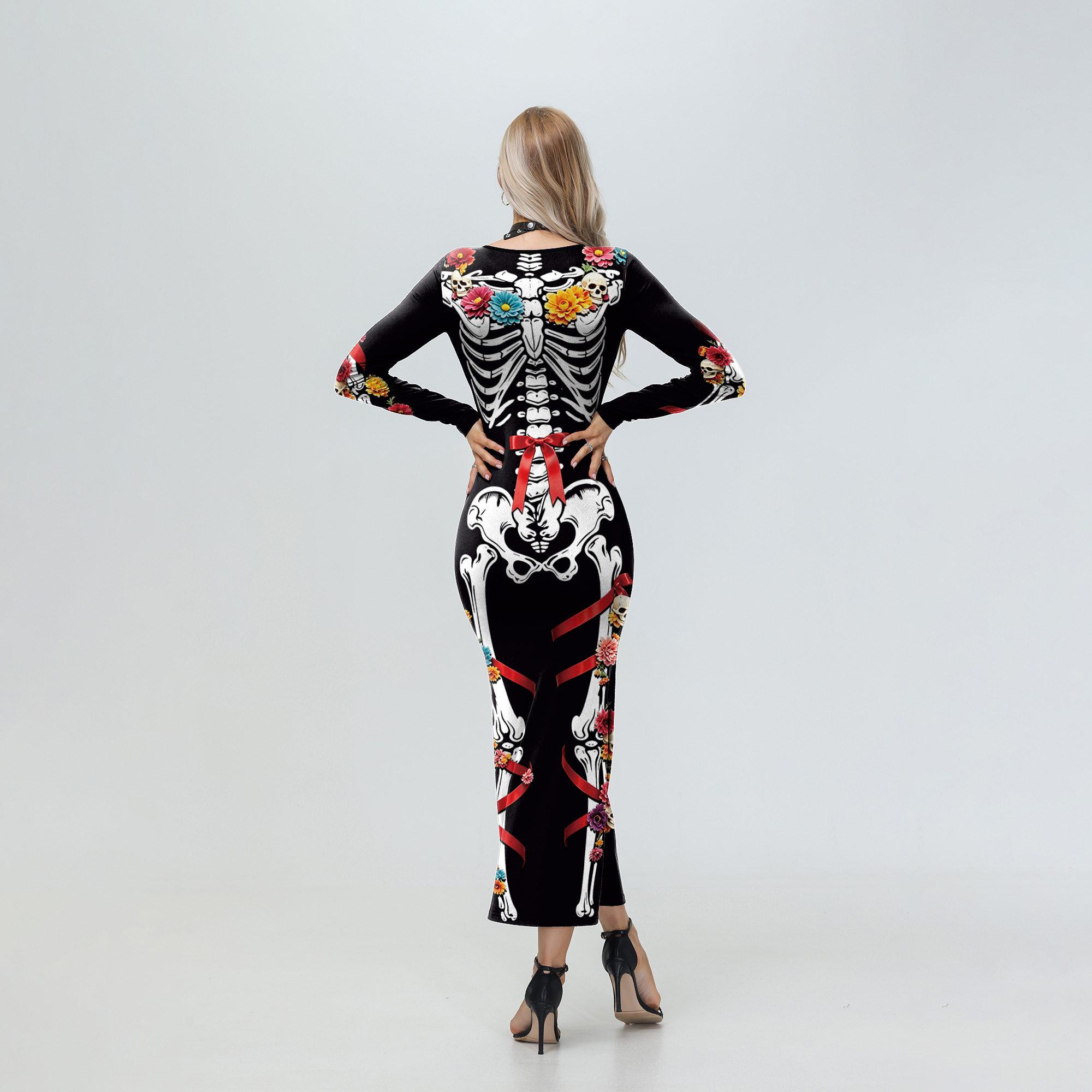 Halloween Women Floral Skeleto - Midi Skirt Floral recension och pris