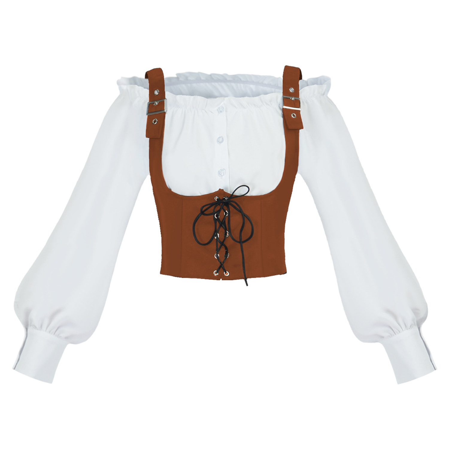 Renaissance 2 Piece Costume Se - Blouse Off Shoulder recension och pris