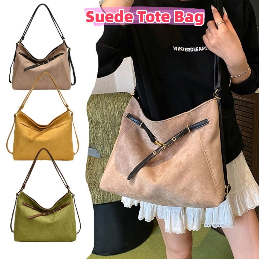 Trendy Large Capacity Suede To - Tote Bag Beach recension och pris
