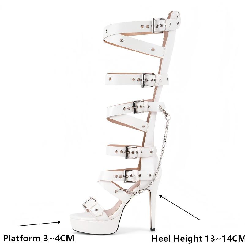 Onlymaker Platform Knee High E - Sandal Strappy Heeled recension och pris