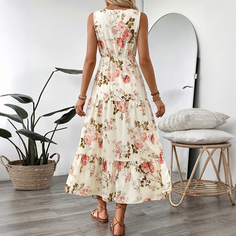 Women Floral Print Sleeveless  - Midi Skirt Floral recension och pris