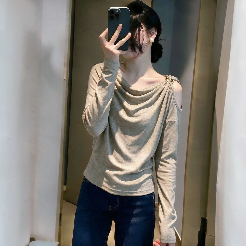 Women Slimming Long Sleeve Top - Blouse Off Shoulder recension och pris