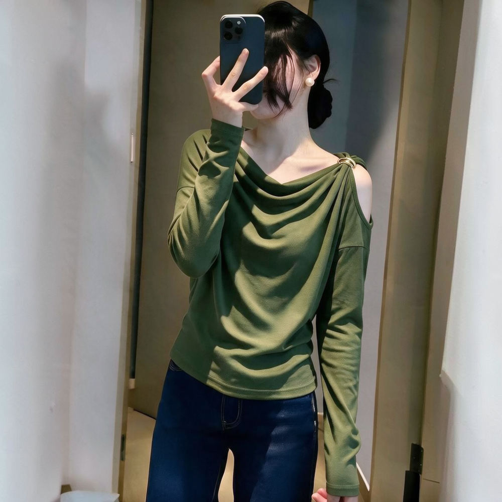 Women Slimming Long Sleeve Top - Blouse Off Shoulder recension och pris