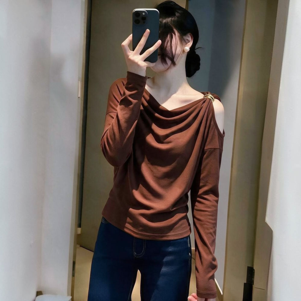 Women Slimming Long Sleeve Top - Blouse Off Shoulder recension och pris