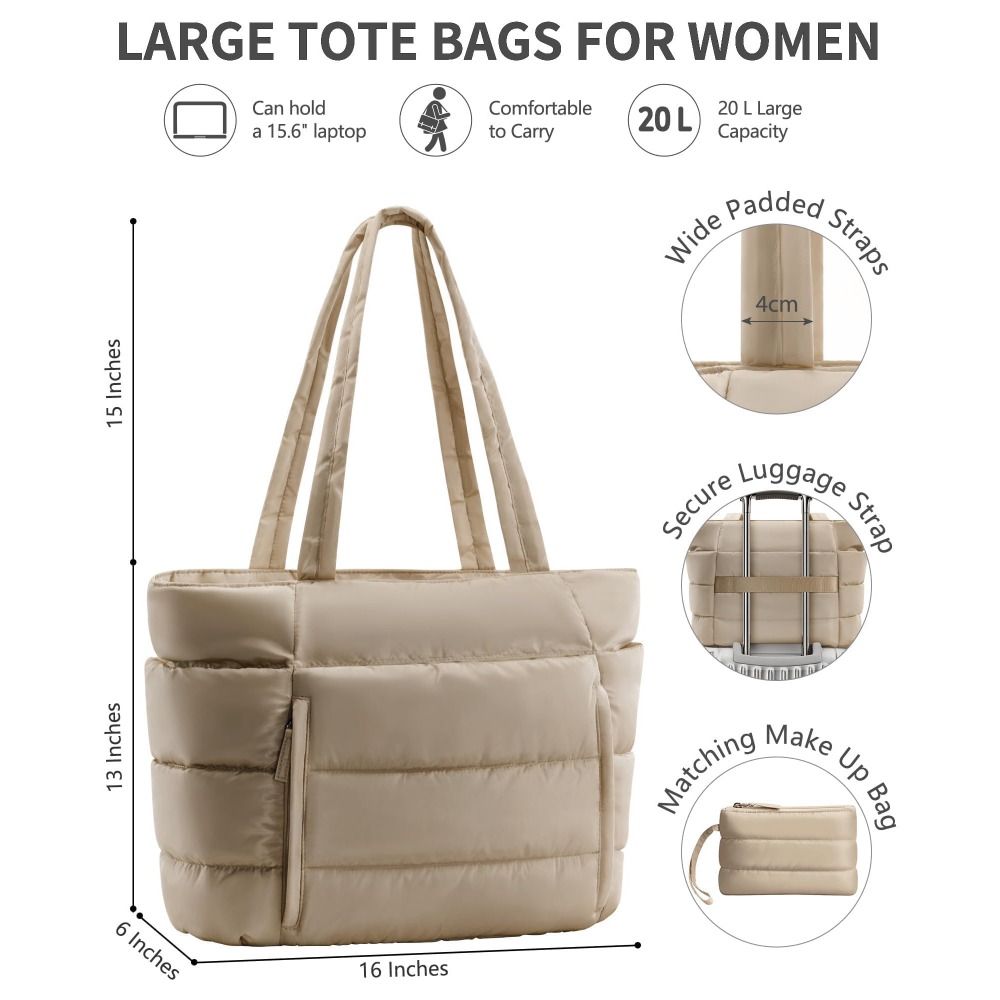 Large Capacity Puffer Tote Bag - Tote Bag Beach recension och pris