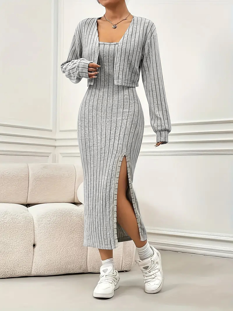 Plus Size Women 2 Piece Ribbed - Crop Top Crochet recension och pris