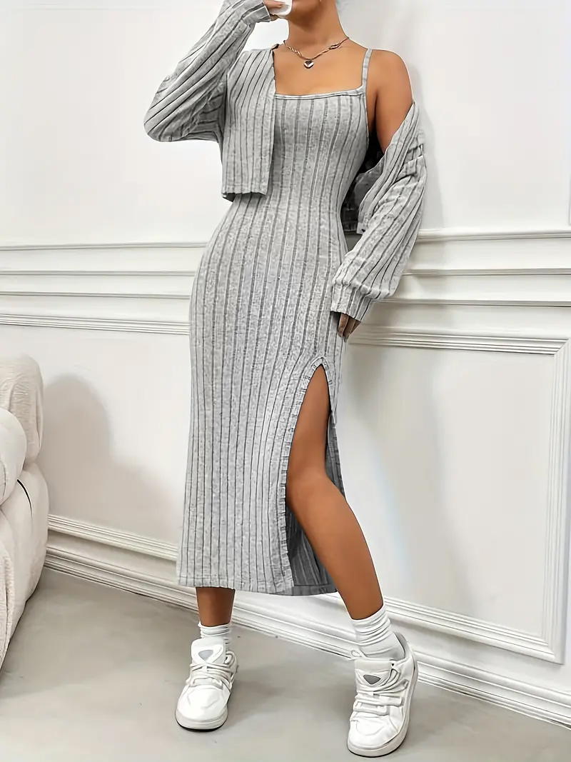 Plus Size Women 2 Piece Ribbed - Crop Top Crochet recension och pris