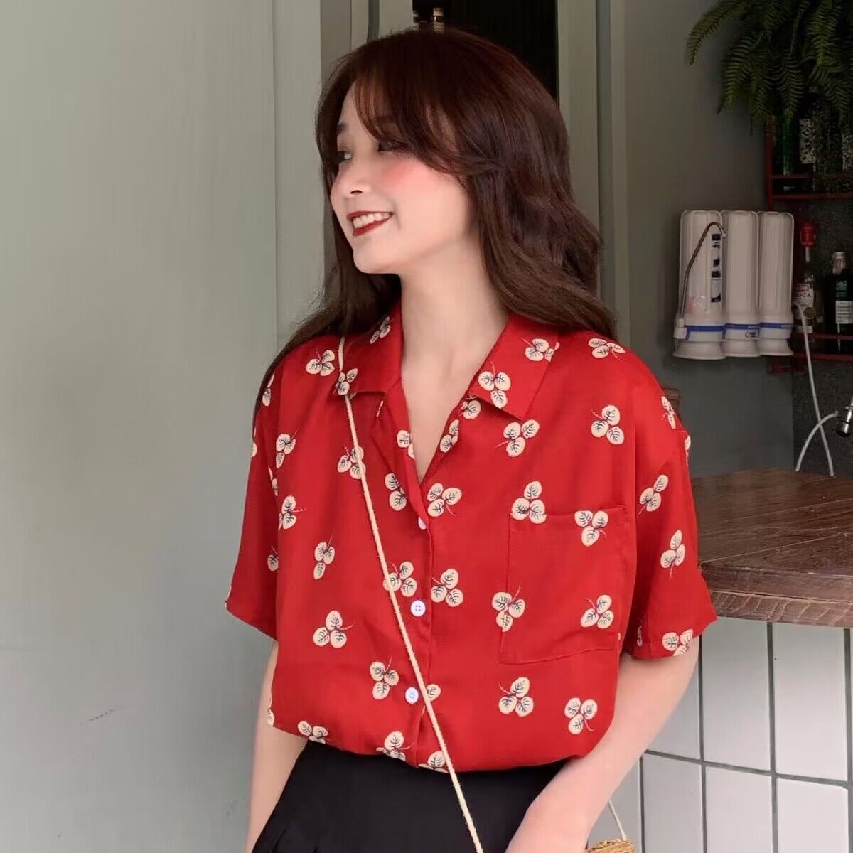 Retro Floral Print Short Sleev - Romper Floral Print recension och pris