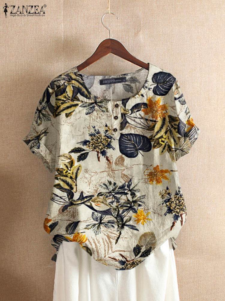 ZANZEA Women Cotton Shirt Fash - Romper Floral Print recension och pris